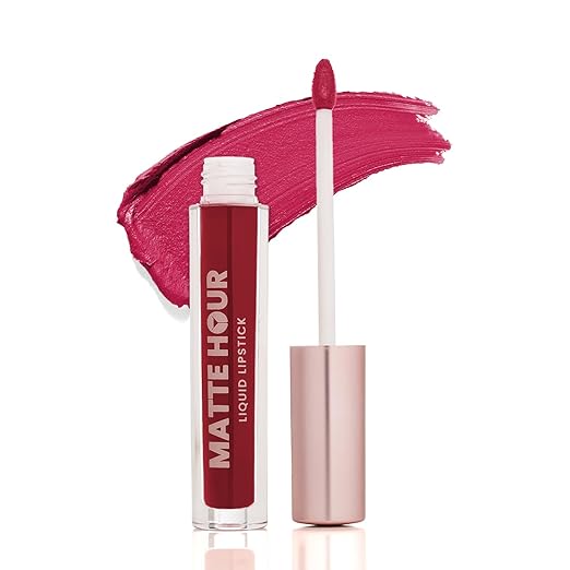 Swiss Beauty Matte Hour Liquid Lipstick | Non-Transfer Formula | Highly Pigmented | Up To 10-Hour Wear | Waterproof & Smudge-Proof | Enriched with Vitamin | Shade-12. Strawberry Daiquiri, 4.2ml
