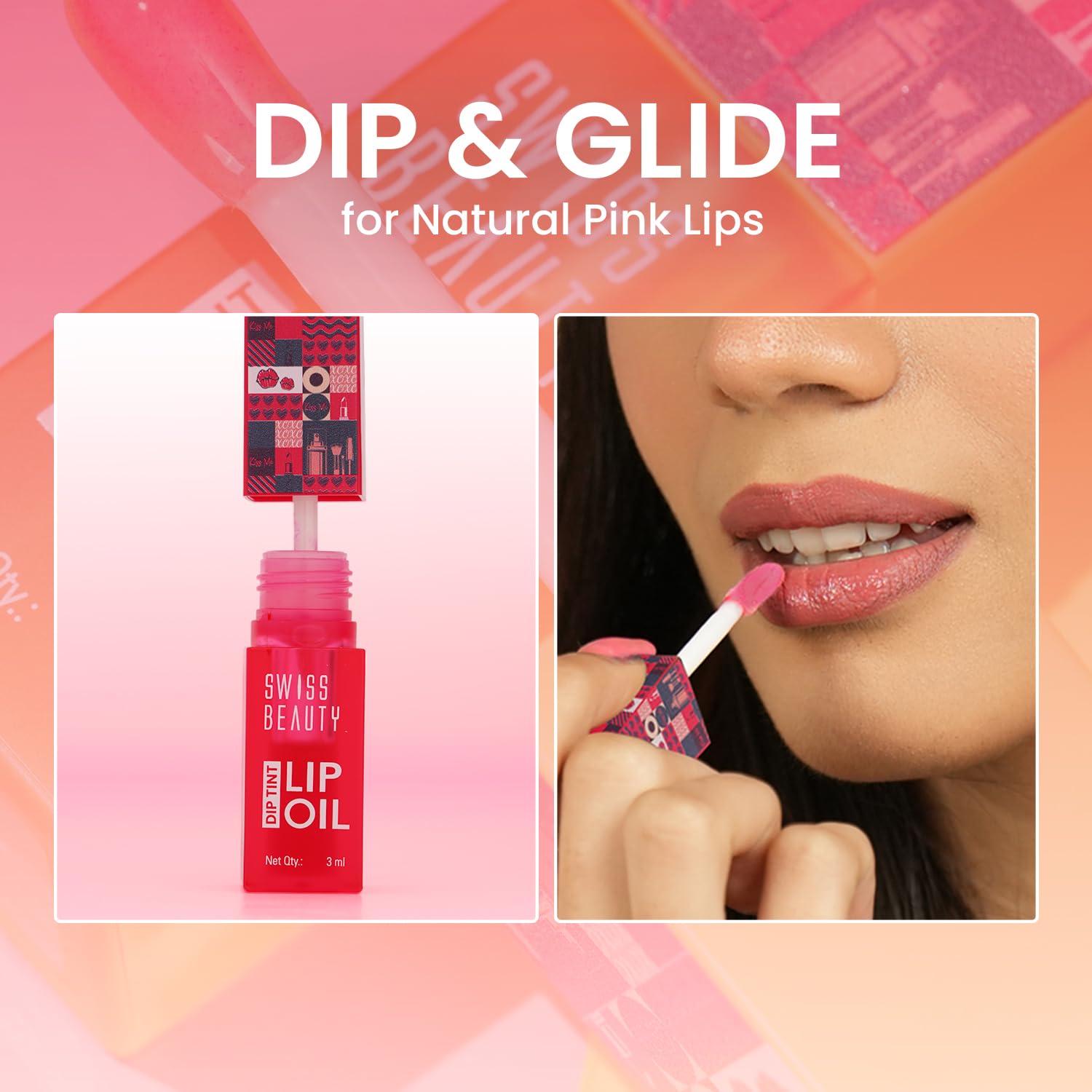 Swiss Beauty Dip Tint Lip Oil | Colour-Changing Lip Oil | Glossy Finish | Long-Lasting Moisturisation | Enriched with Vitamin E | Shade-04 Kiwi, 3ml