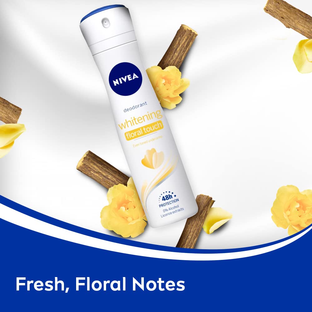 NIVEA Deodorant, Whitening Floral for Women, 150ml