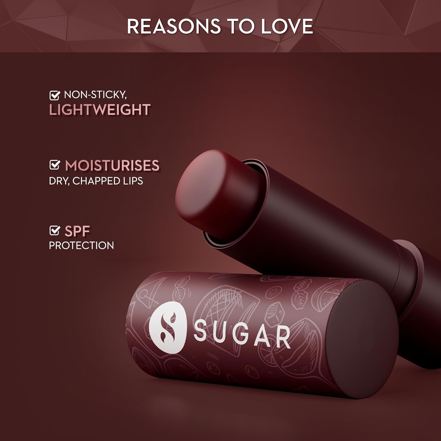 SUGAR Cosmetics Tipsy Lips Moisturing Balm with Vitamin E, Shea Butter and Jojoba Oil | Tinted Lip Balm with SPF | Lip Protection & Nourishment | 4.5gm - 04 L.I.I.T