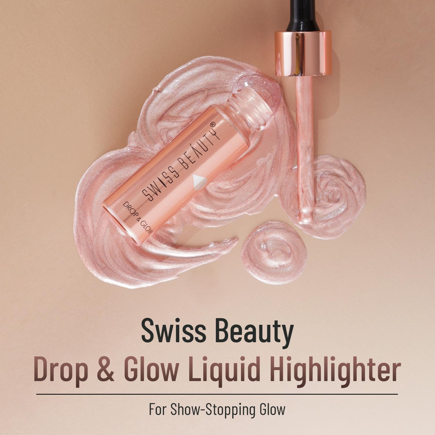 Swiss Beauty Drop & Glow Liquid Highlighter | Face Makeup | Illuminating Liquid Highlighter With Dewy Finish | Shade -Gold, 18ml