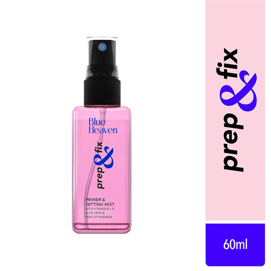 Blue Heaven Prep & Fix 2 in 1 Primer + Makeup Fixer | Infused With Aloe Vera and Vitamin-E | Setting spray & Primer for Face Makeup | 60ml