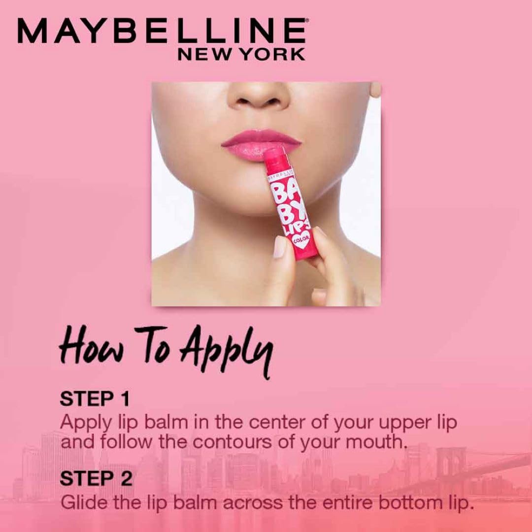 Maybelline New York Baby Lips Color Balm Combo Pack Lip Balm - Pink Lolita + Berry Crush Lip Balms and Lip Care, Long-lasting Hydration, Lip Balm With SPF, Translucent color, Pack of 2 | 8gm
