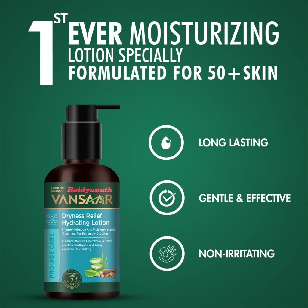 Baidyanath Vansaar Dryness Relief Hydrating Lotion – 200ml For water retention, Intense dryness relief  V