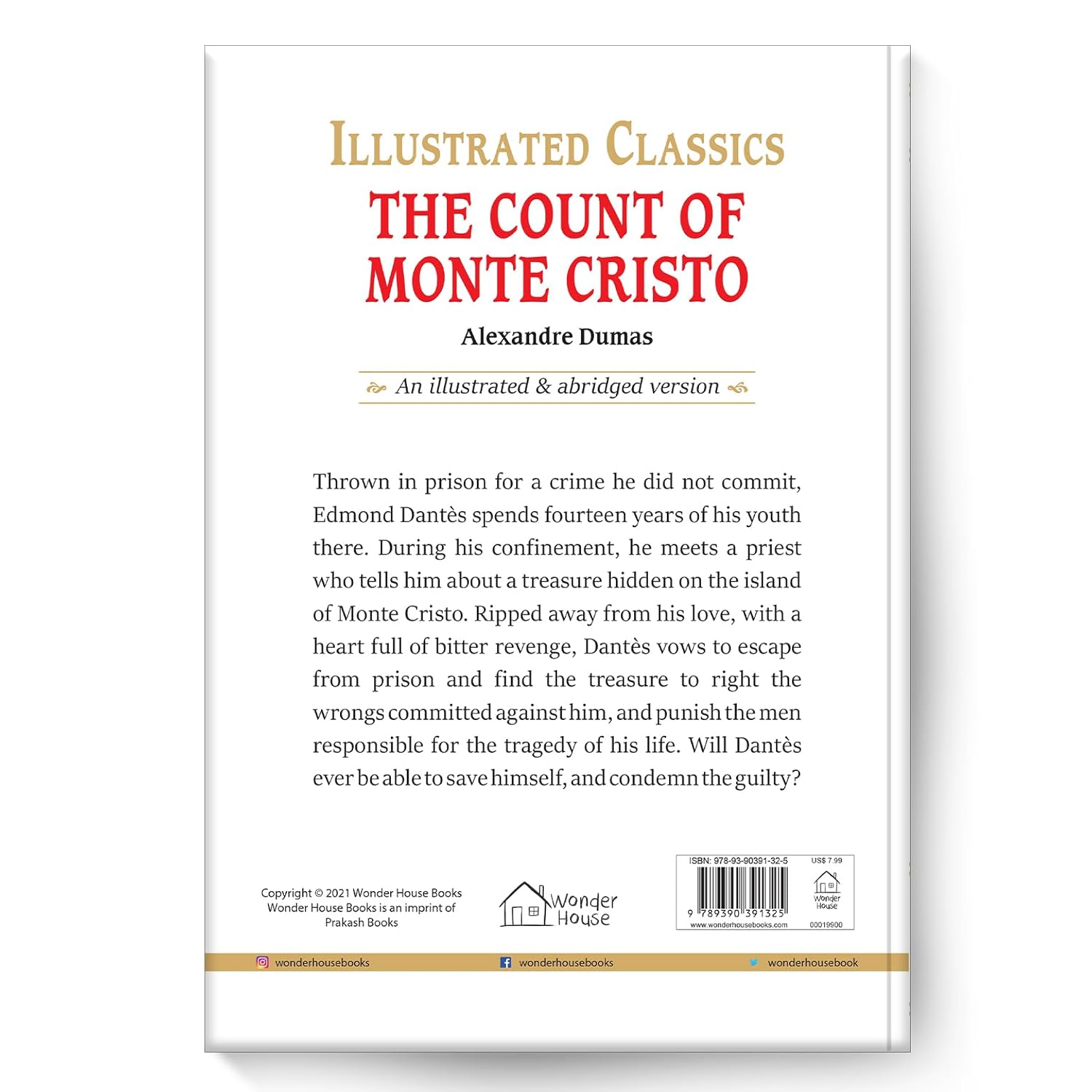 The Count of Monte Cristo : Illustrated Abridged Children Classics English Novel with Review Questions Hardcover  Book