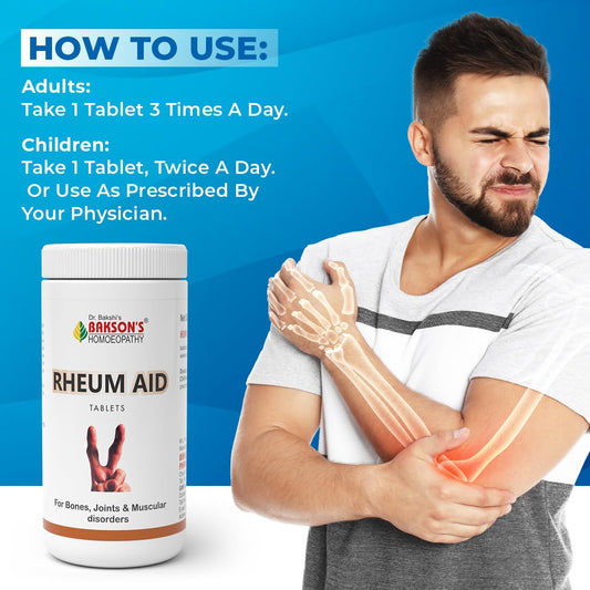 Bakson Rheum Aid 200 Tablets Arthritis/Joint Pains,Muscular Weakness/Fatigin ue for pareliever headache joints pain