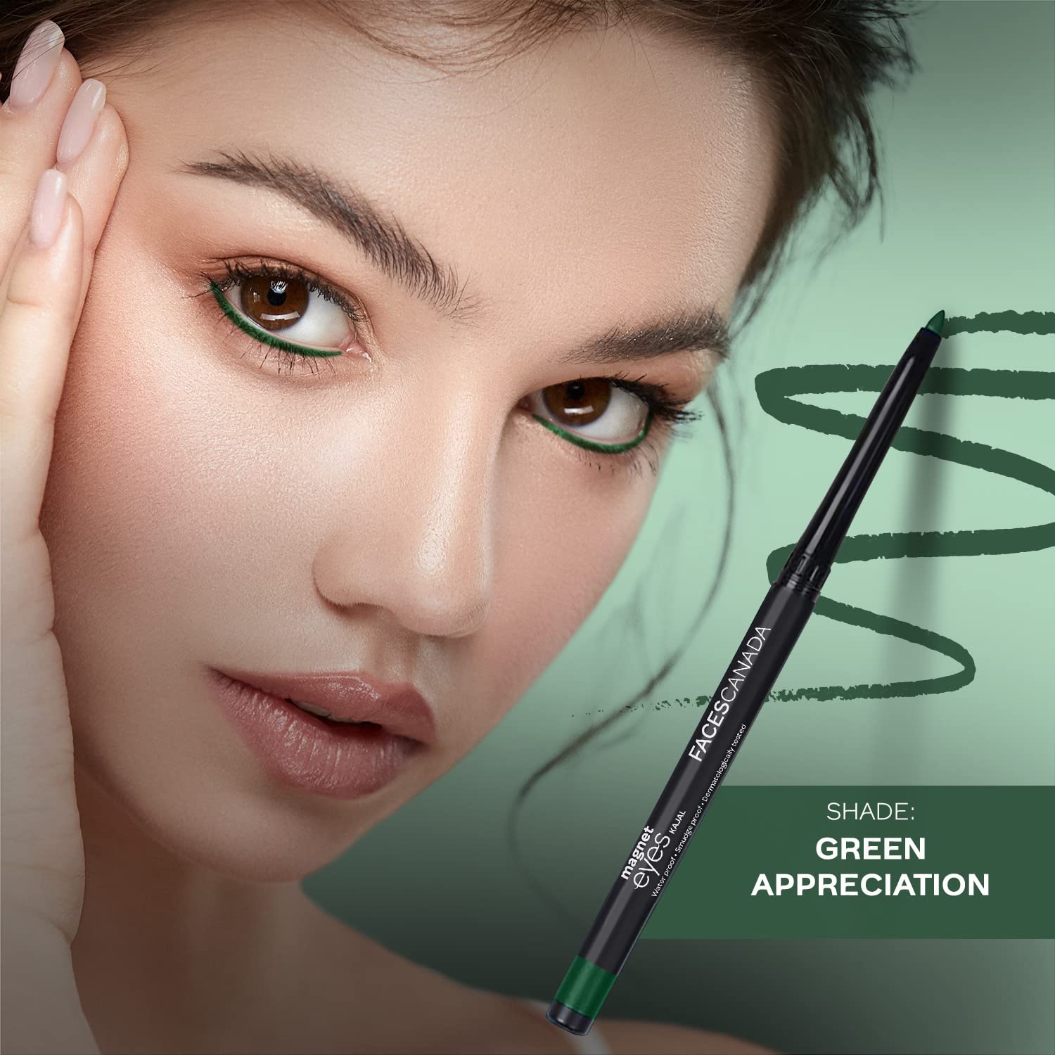 FACESCANADA Magneteyes Color Kajal Pencil - Green Appreciation 02, 0.30G