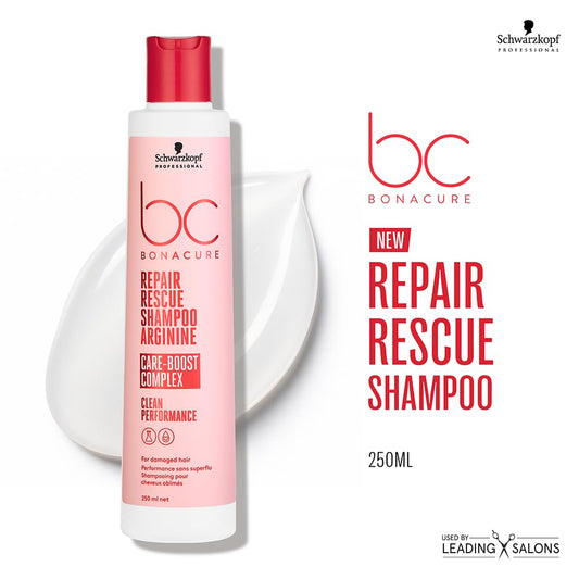 Schwarzkopf Professional Bonacure Repair Rescue Shampoo with Arginine | Intensive Repair & Strengthening Formula for All Hair Types | Suitable For Men Women (250 ML)