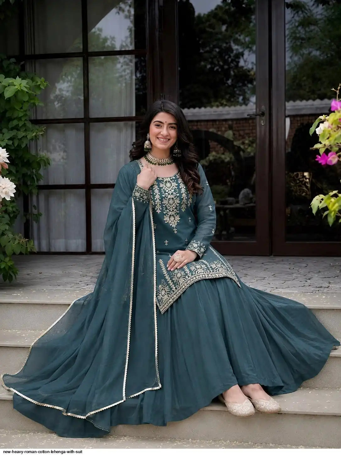 NEW HEAVY ROMAN COTTON LEHENGA WITH SUIT SIZE XL,M,S,L,XXL