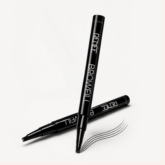 RENEE Browfill Eyebrow Pen - Black | Waterproof & Smudge-Proof | One Swipe Application | Micro Precision | Natural & Long-Lasting Finish | For Denser & Fuller Eyebrows | Easy to Use | Cruelty-Free