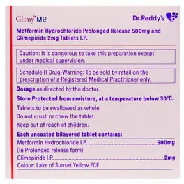 Glimy M 2 Tablet PR – 30 Tablet For Type 2 diabetes mellitus