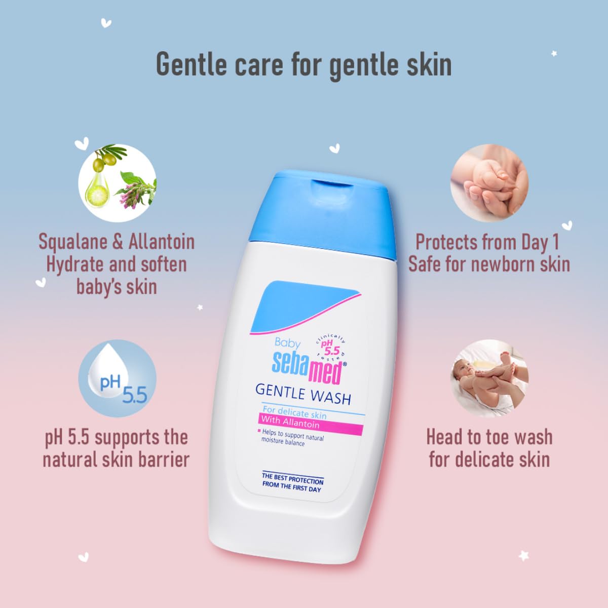 Sebamed Baby Gentle Wash, Protects Skin from Dryness 200 ml