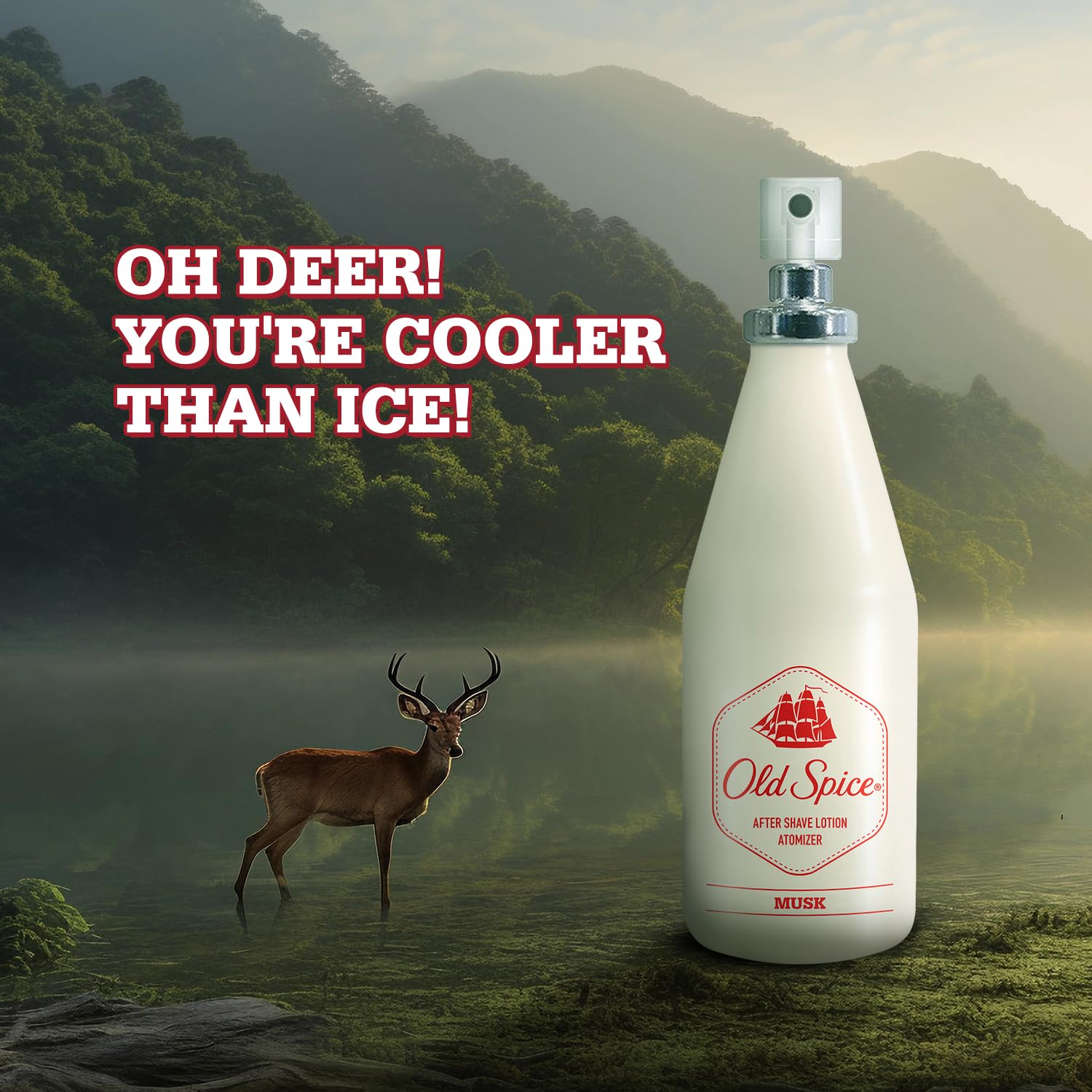 Old Spice ASL Atomised After Shave Lotion Musk - Cool, Aromatic and Fresh, 150ml