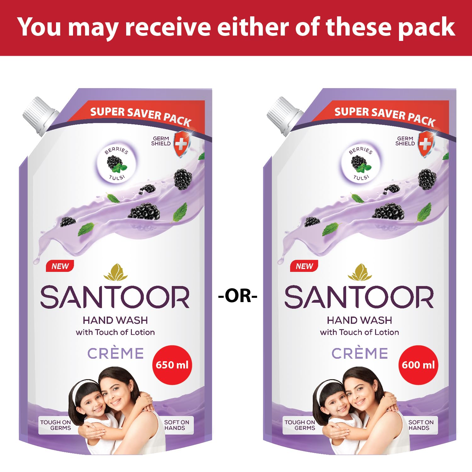Santoor Crème Handwash 600ml, Pack of 2