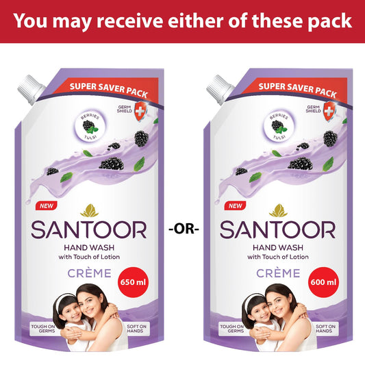Santoor Crème Handwash 600ml, Pack of 2