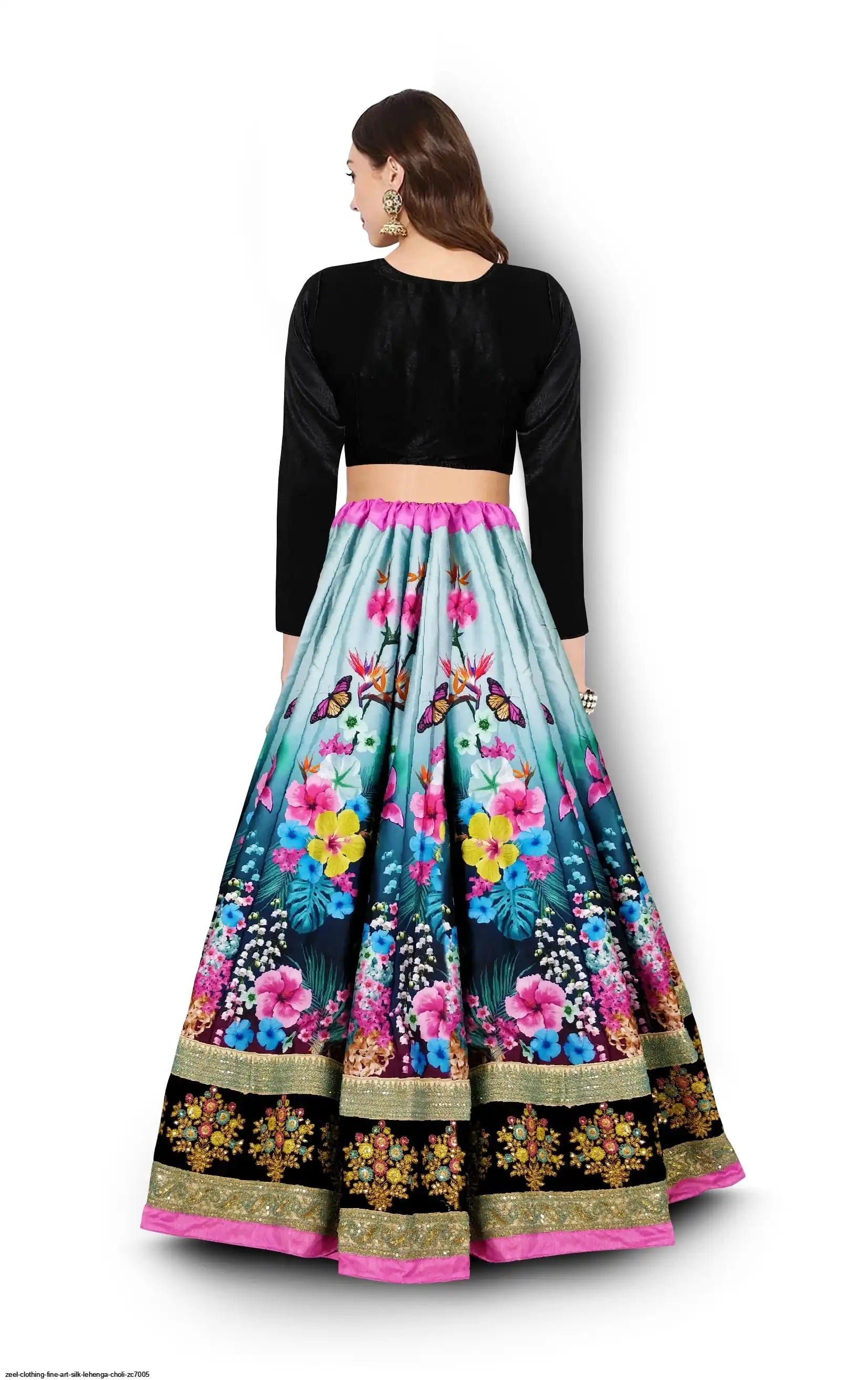 ZEEL CLOTHING FINE ART SILK LEHENGA CHOLI ZC7005