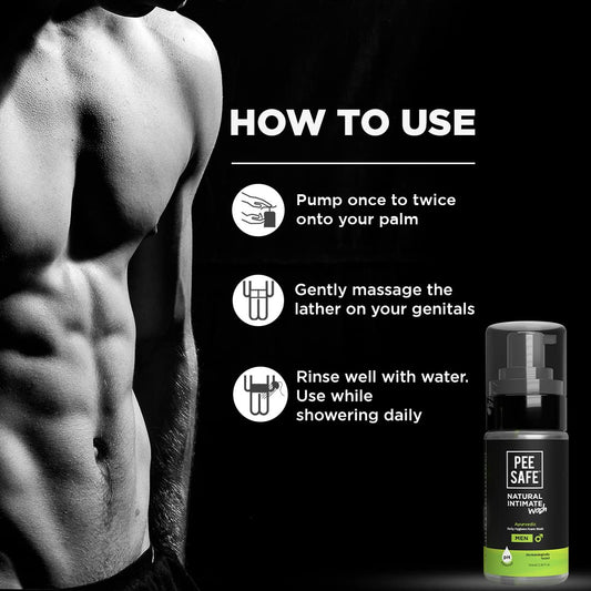 Pee Safe Natural Intimate Wash For Men 100 ml For Daily Hygiene Wash, Lemongrass Fragrance