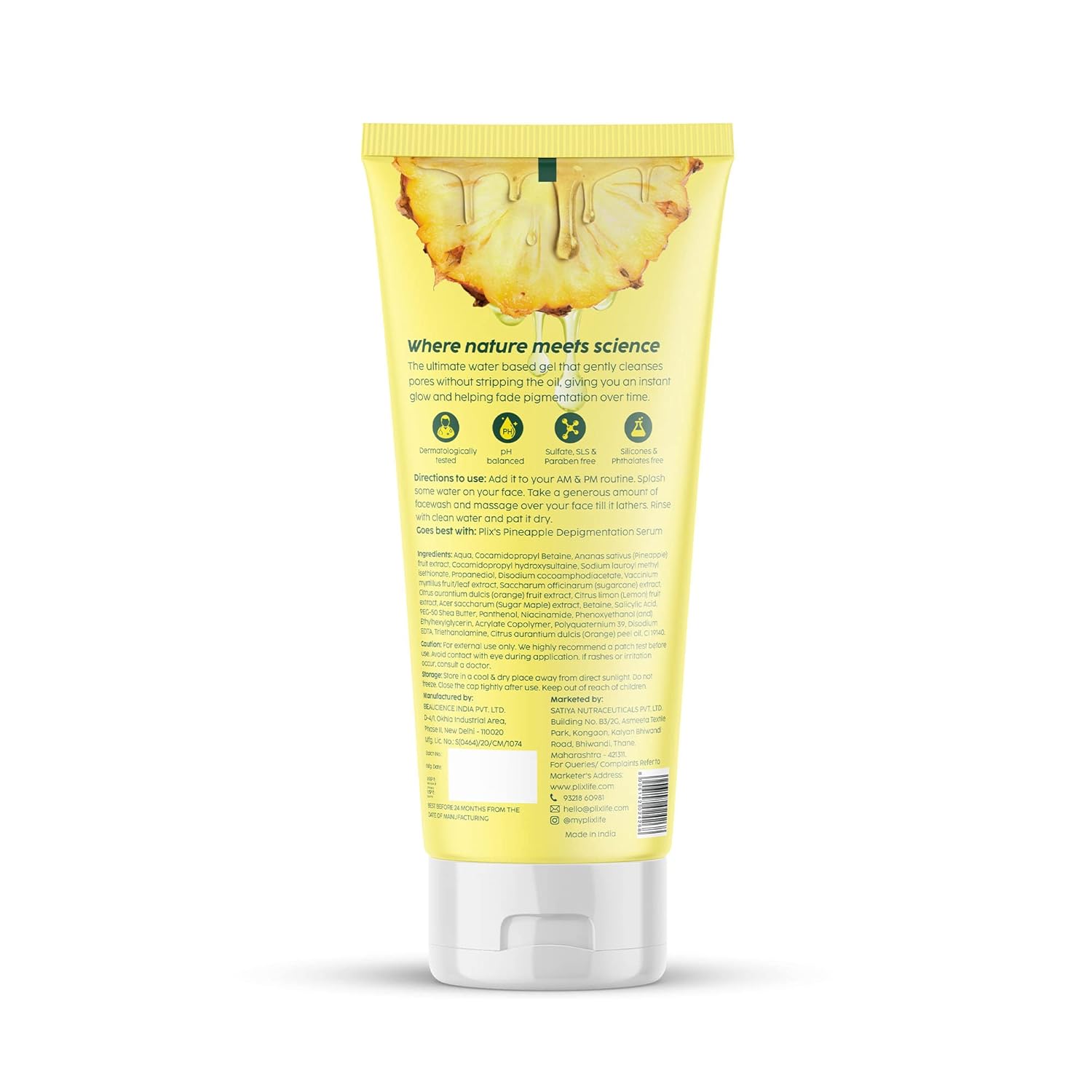 The Plant Fix Plix 5% Pineapple Foaming Facewash For Depigmentation,100ml