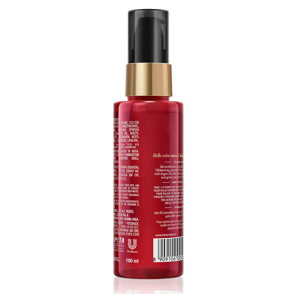 TRESemmé Keratin Smooth Serum 100ml With Keratin Protein and Argan Oil |