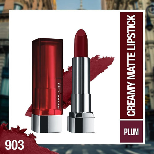 Maybelline New York Color Sensational Creamy Matte Lipstick lasts up to 12 Hours, Hydrate Lips, Rich Creamy Lipstick with Shea Butter, Available in 42 different Shades - Midnight Date, 3.9g