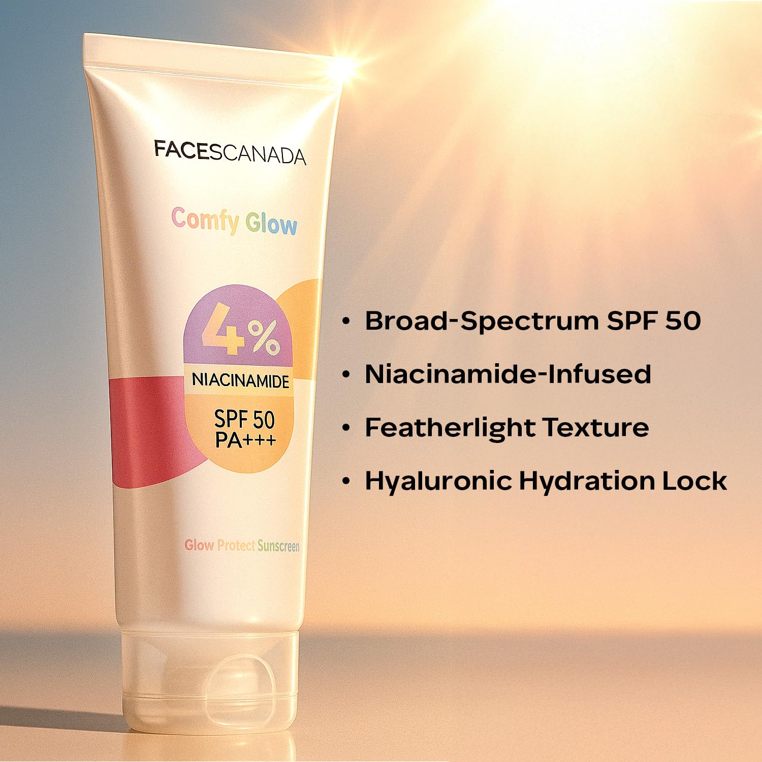 FACES CANADA Comfy Glow Sunscreen with 10% Niacinamide - 30ml