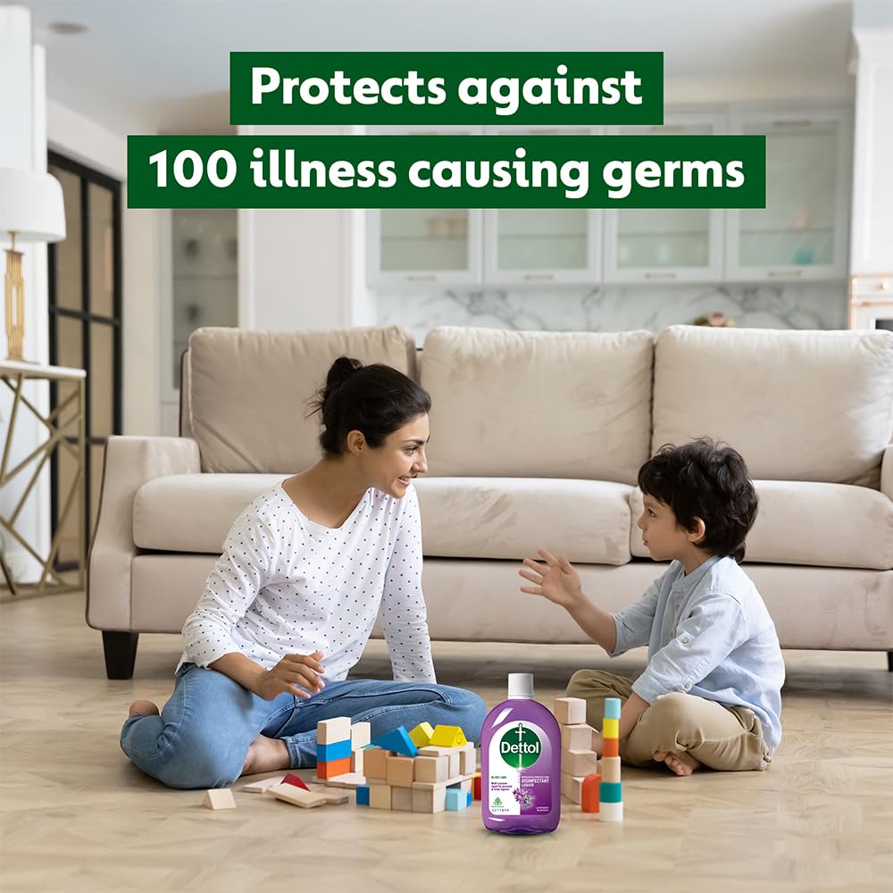 Dettol Multi-Purpose Disinfectant Liquid for Floor & Surface Cleaning, Lavender Blossom Fragrance, 1 L