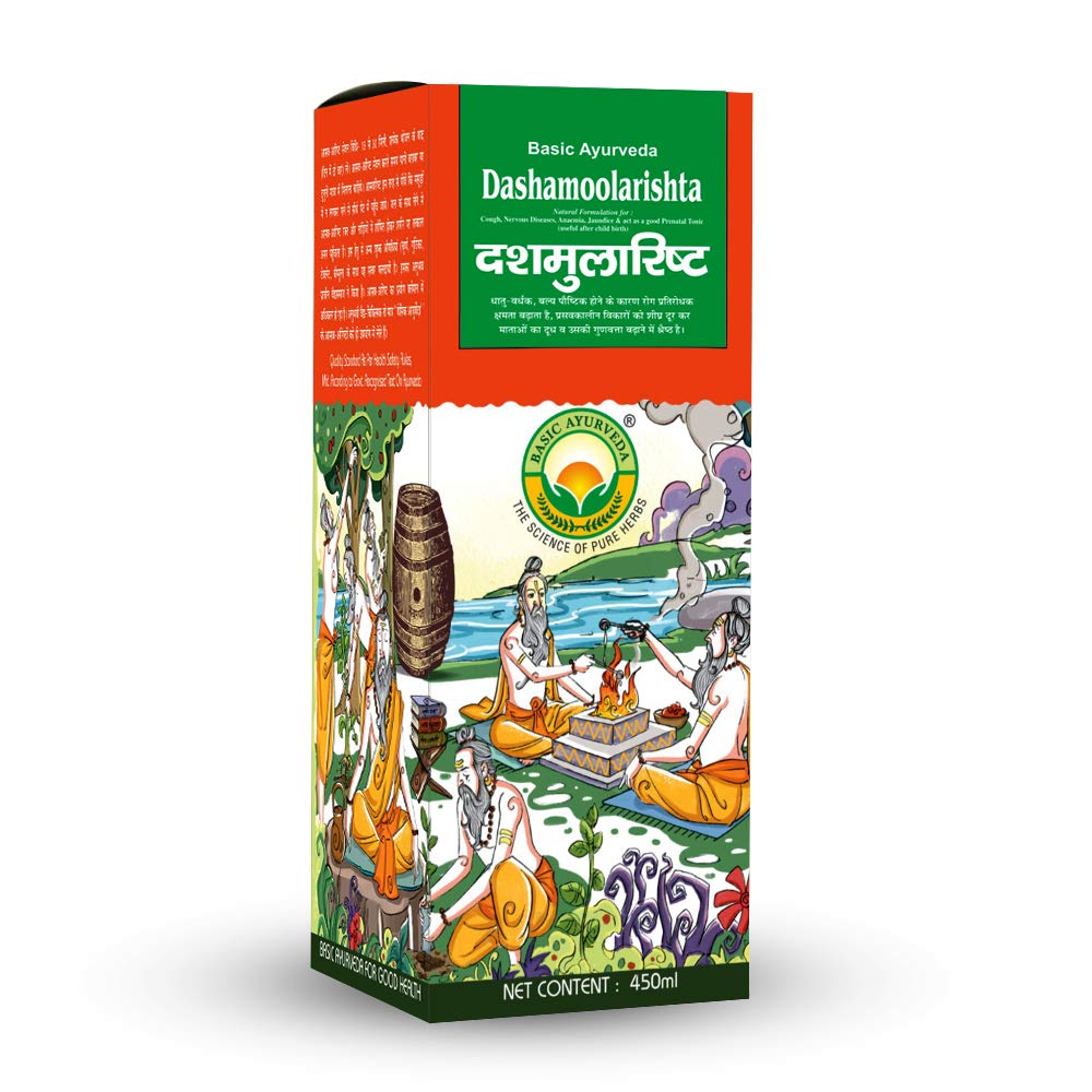 Basic Ayurveda Dashamoolarishta 450 ml For general body health and immunity, jaundice, cold