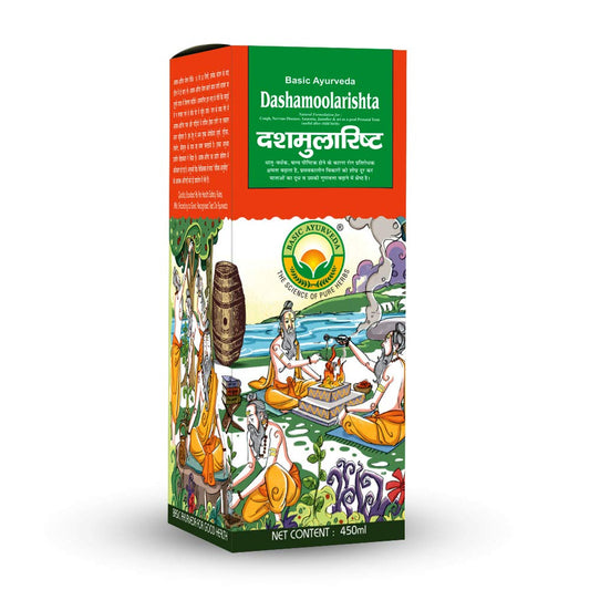 Basic Ayurveda Dashamoolarishta 450 ml For general body health and immunity, jaundice, cold