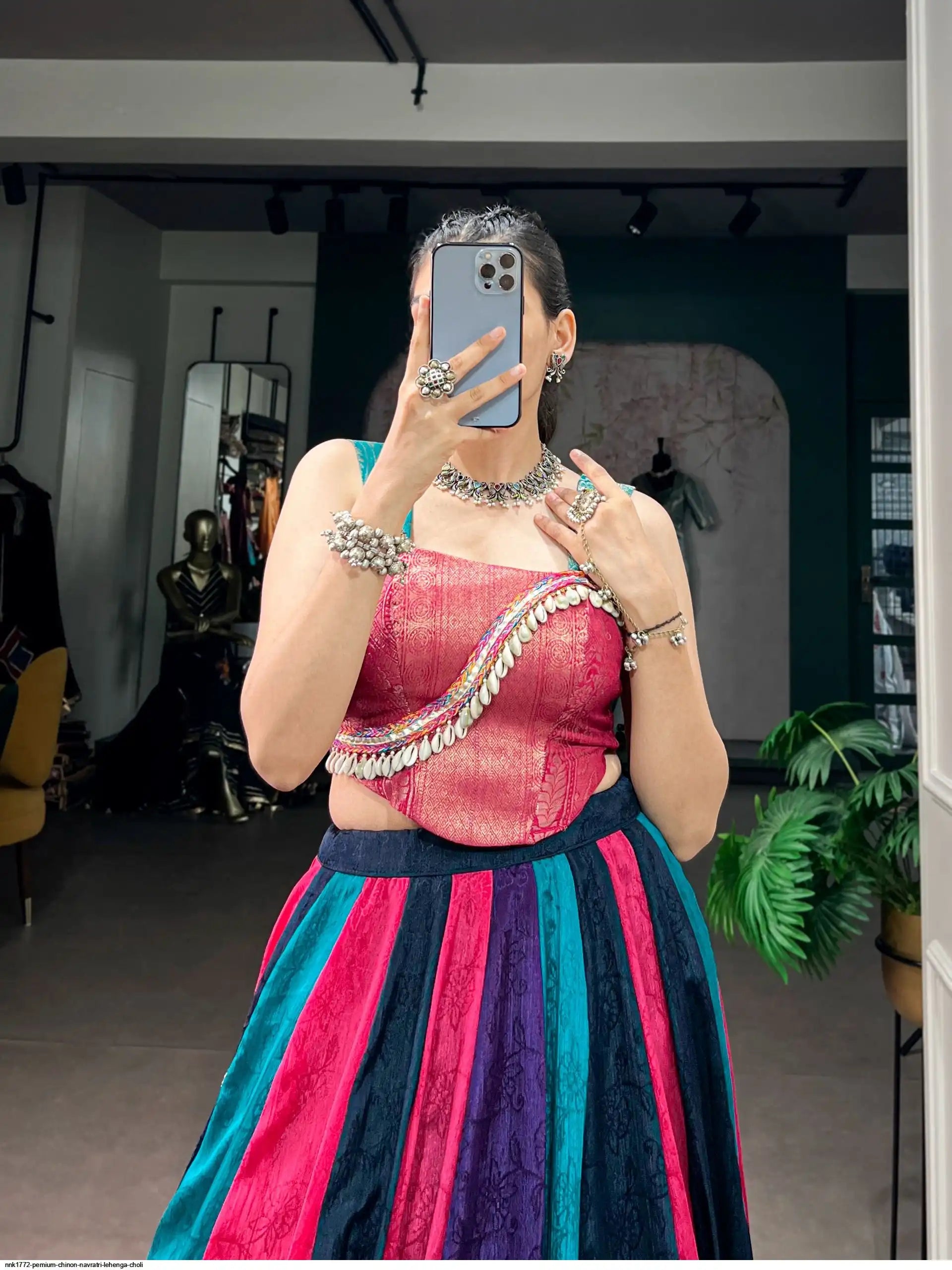 NNK1772 PEMIUM CHINON NAVRATRI LEHENGA CHOLI