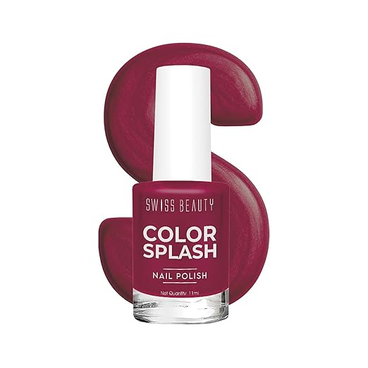 Swiss Beauty Color Splash Nail Polish - Long-Lasting, Glossy - 11 ML, Cherry Fizz