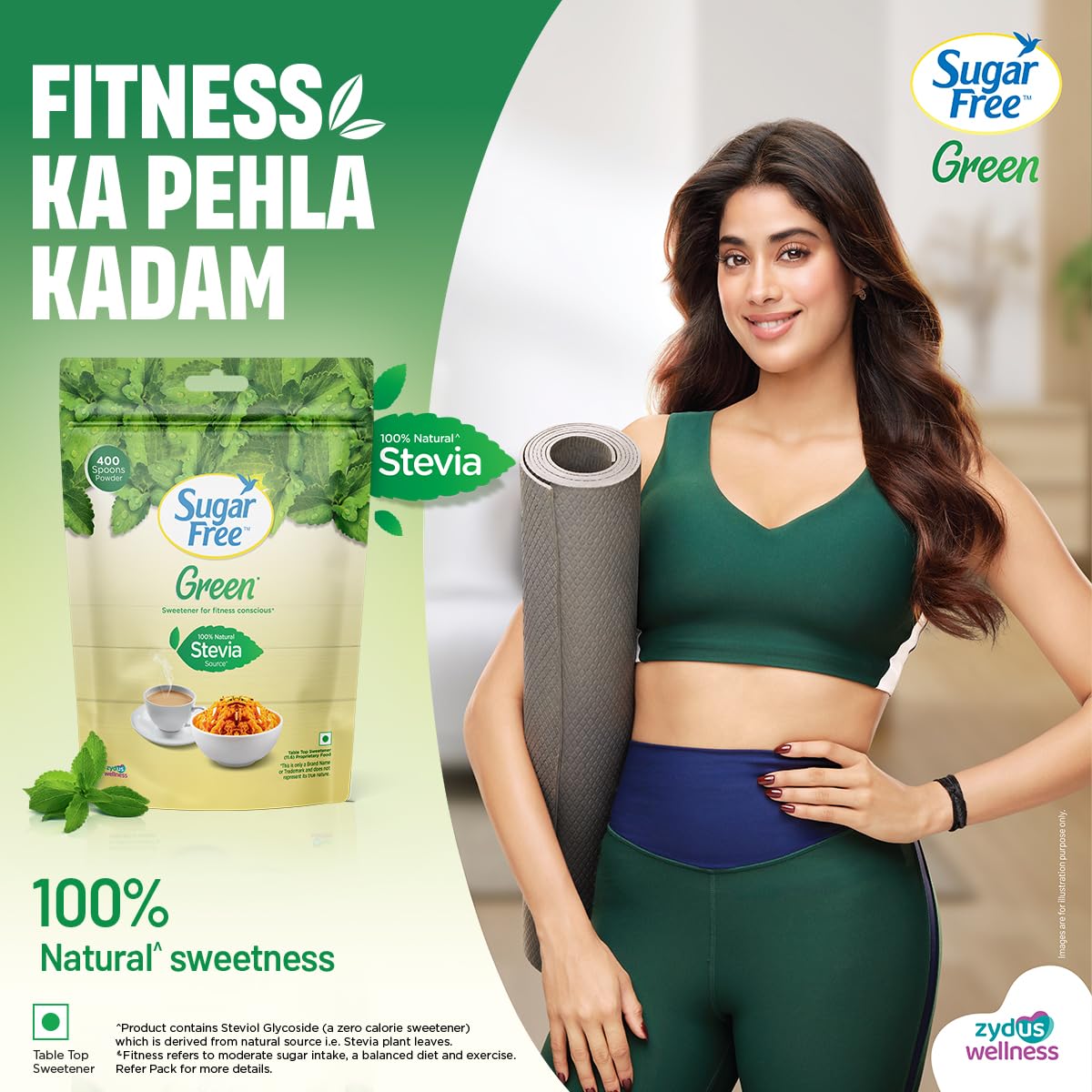 Sugar Free Green Stevia Pouch 400 g