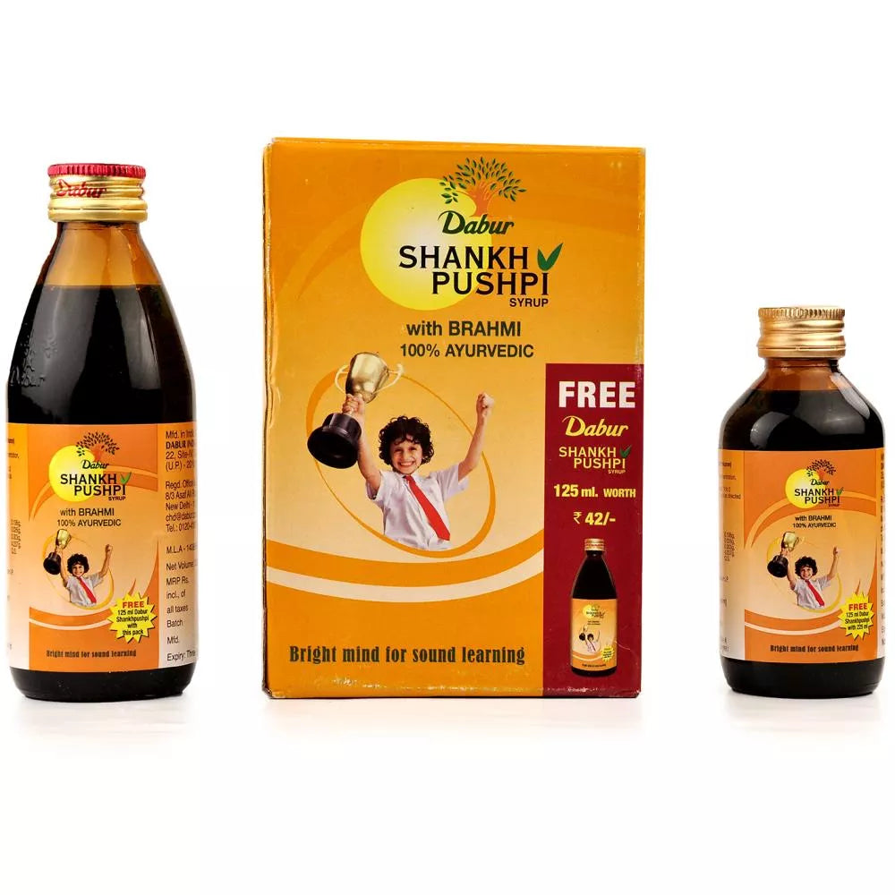 Dabur Ayurvedic Shankhpushpi (225ml) for memory loss, forgetfulness, mental weakness