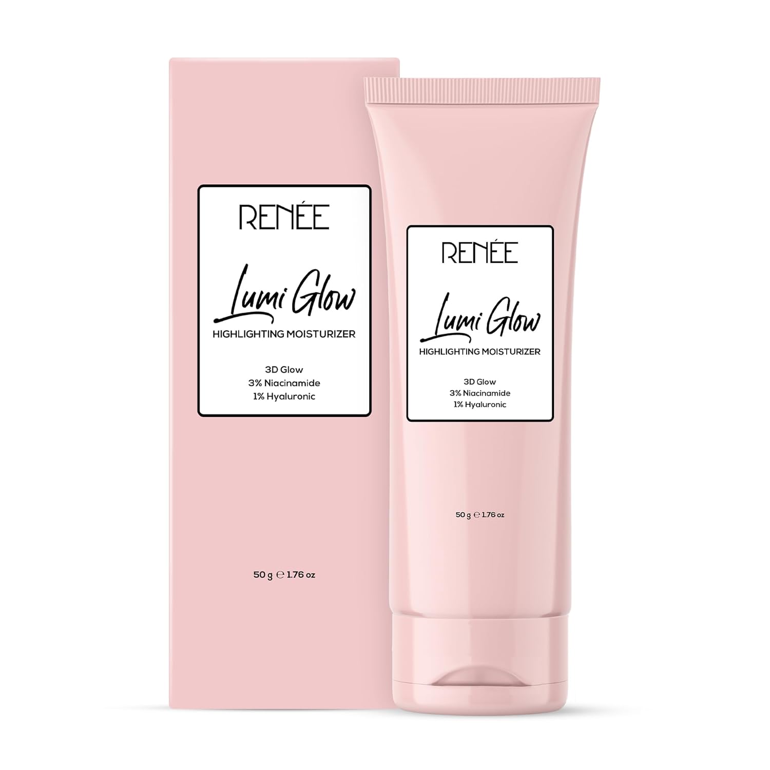 RENEE Lumi Glow Highlighting Moisturizer | Enriched with 3% Niacinamide & 1% Hyaluronic Acid | Non-Sticky | Glowing Skin | 50g