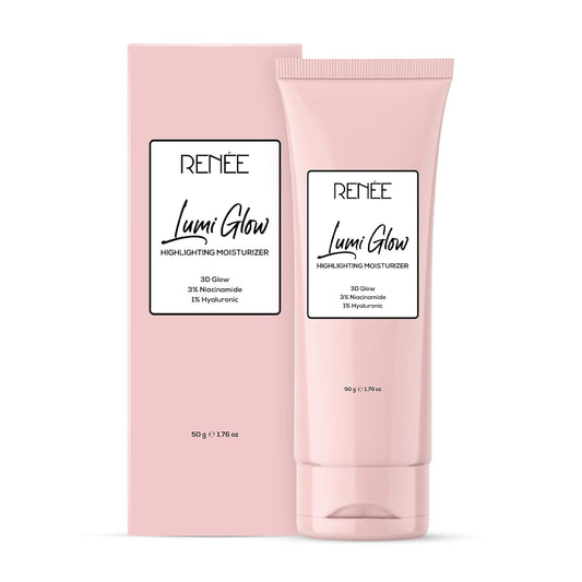 RENEE Lumi Glow Highlighting Moisturizer | Enriched with 3% Niacinamide & 1% Hyaluronic Acid | Non-Sticky | Glowing Skin | 50g