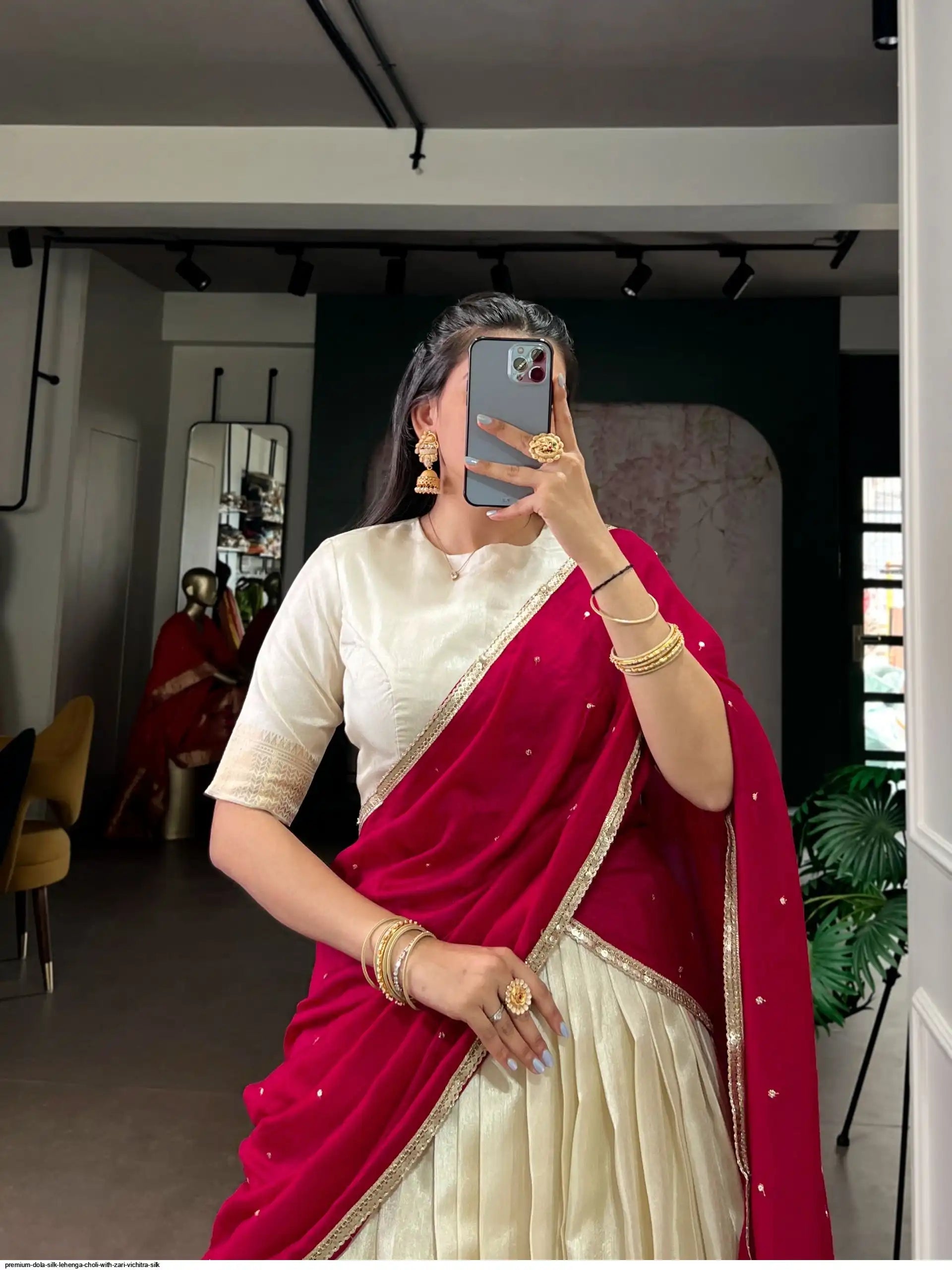 PREMIUM DOLA SILK LEHENGA CHOLI WITH ZARI VICHITRA SILK