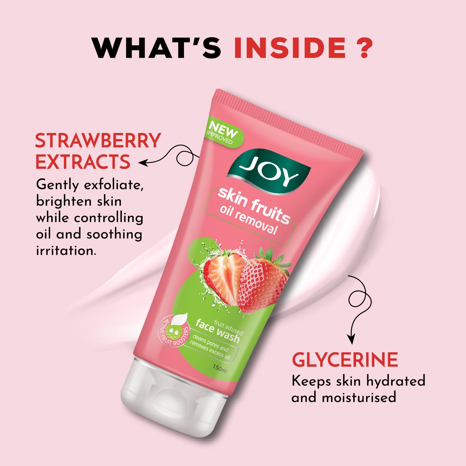 Joy Skin Fruits Strawberry Oil Removal Face Wash, 150ml