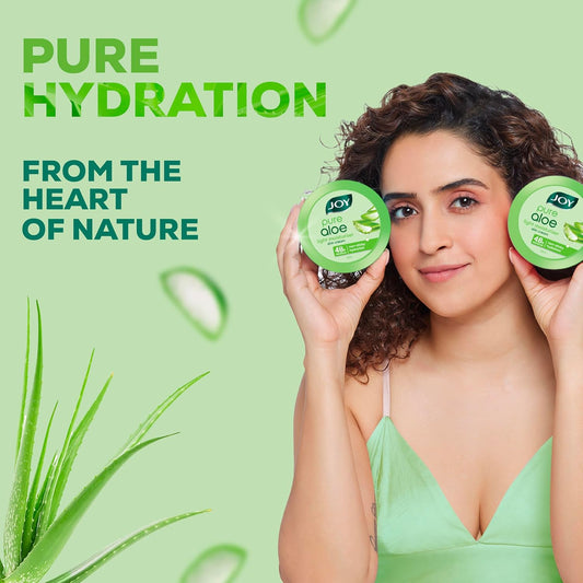 Joy Pure Aloe Vera Light Moisturiser Skin Cream for Face, Hands & Body, 48H Moisture & Non-Sticky Summer Hydration, Aloe Vera Daily Moisturizer, 200ml × 2