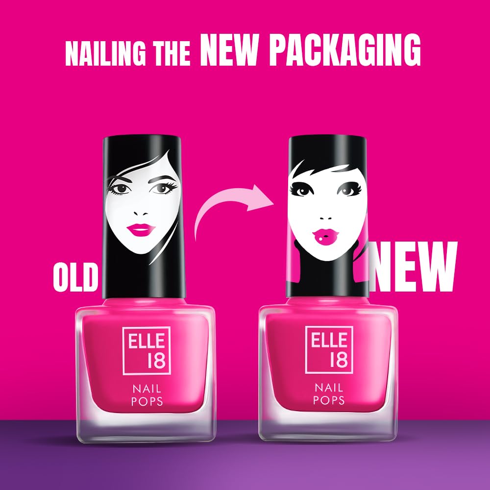 Elle 18 Matte, Glossy Finish Nail Pops Color 161, 161, 5 Ml
