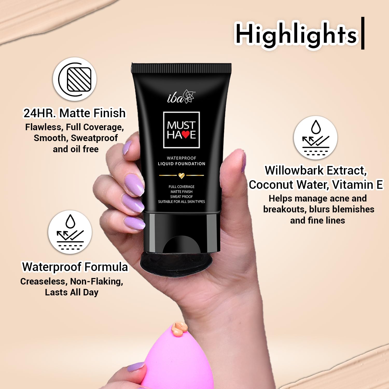 Iba Must Have Waterproof Liquid Foundation - Cool Vanila, 30ml