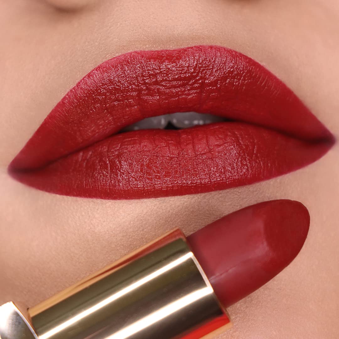 Iba Long Stay Matte Lipstick for Women- M08 Burgundy Red, 4g