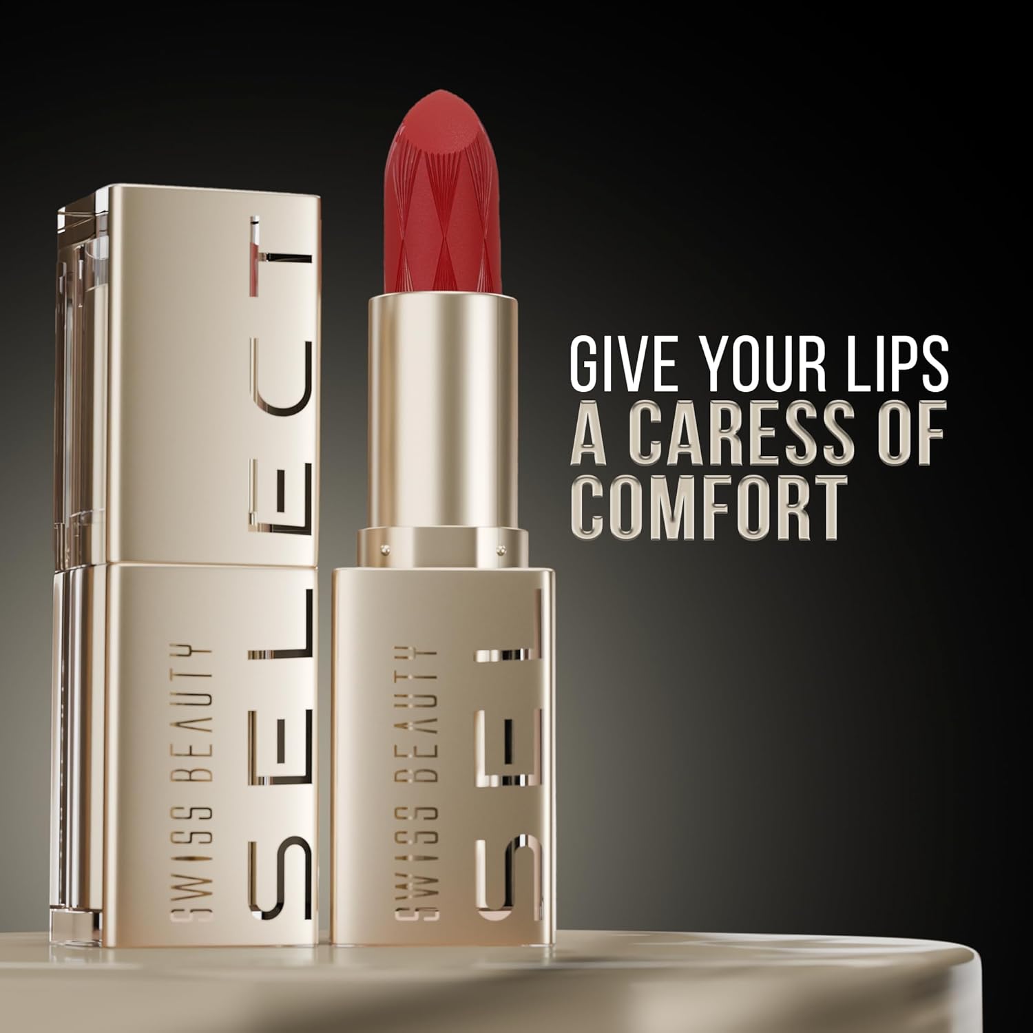 Swiss Beauty Select Crème Touch Hydrating Lipstick | With Vitamin E and Tea Tree Oil | High -shine finish | shade- Holly Pink, 3g |