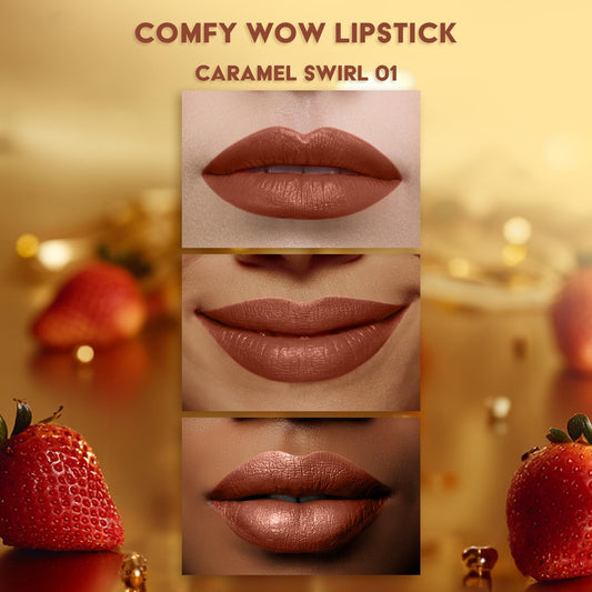FACES CANADA Comfy Matte Wow Bullet Lipstick - Butterscotch Bliss (Nude) 4.2g | Smooth Matte Finish | Highly Pigmented | Long Lasting | Super Hydrating | Glides Effortlessly | One Swipe Application | Non Drying | No Cracking