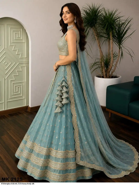 KF LEHENGHA CHOLI MK 2125 HEAVY FENDY SILK