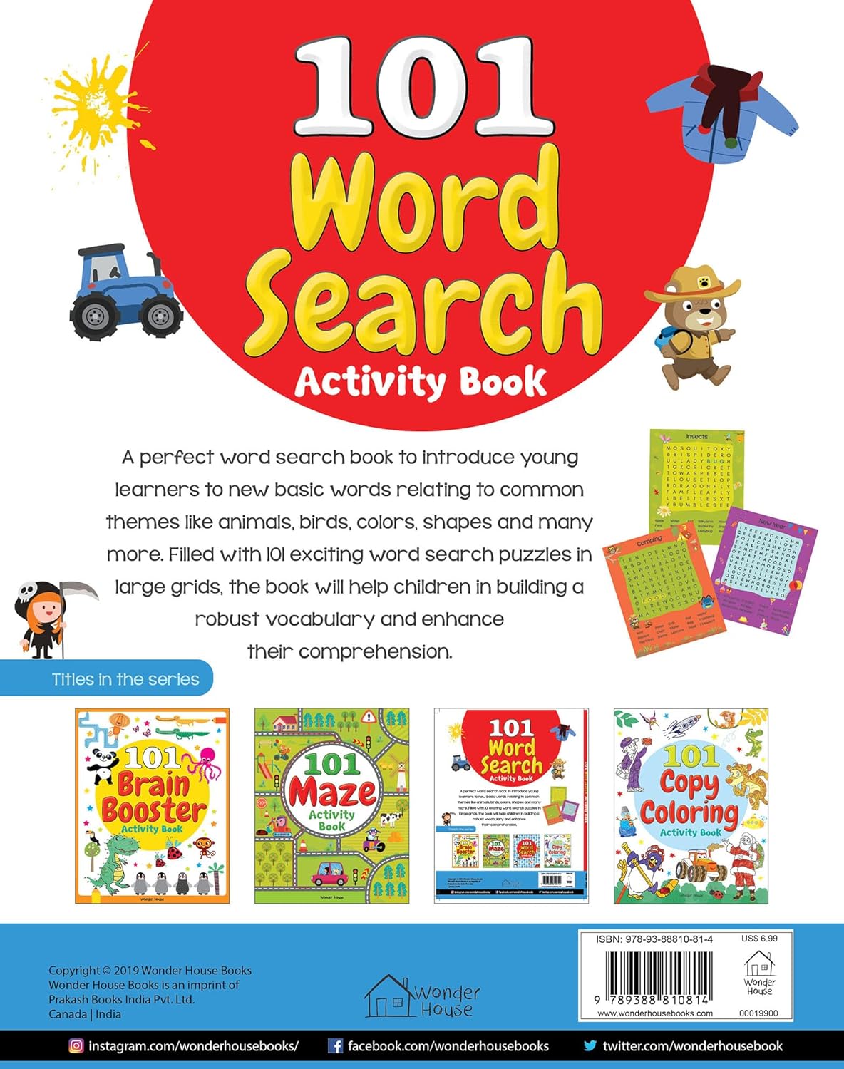 101 Word Search Activity Book: Large Grid Word Search Puzzles for Kids With Attractive Illustrations I  Hardcover