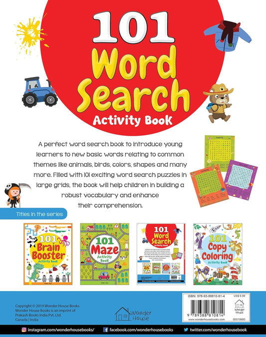 101 Word Search Activity Book: Large Grid Word Search Puzzles for Kids With Attractive Illustrations I  Hardcover