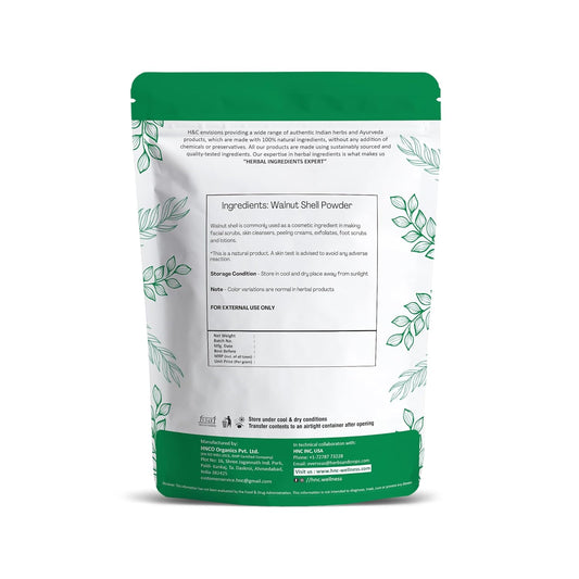 H&C Herbal Ingredients Expert Natural Walnut Shell Powder (227g) for Facial scrubs, skin cleansers, peeling creams, exfoliants