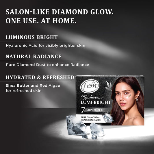 Fem Hyaluronic Lumi-Bright Facial Kit with Pure Diamond & Hyaluronic Acid – 35ml