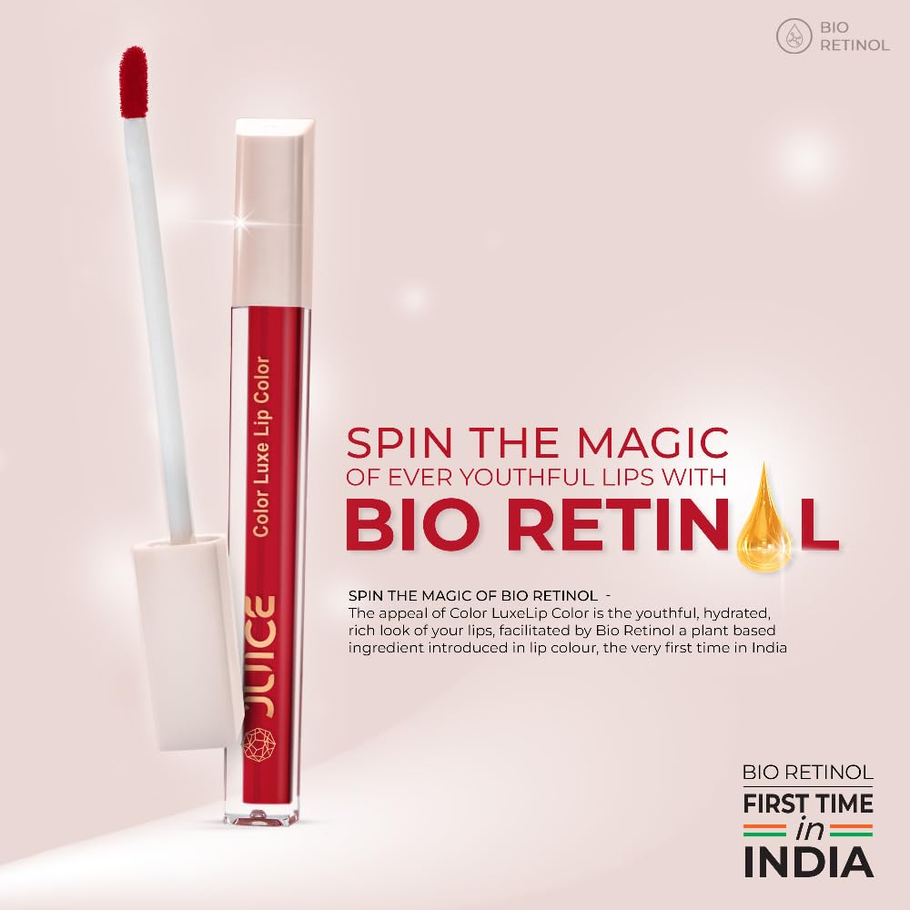 Juice Matte Luxe Lipstick - Vitamin E Enriched, Smudge-Free with Bio Retinol, Moisturizing Lock Technology, SPF 15, Long-Lasting Pack of 2 (Juicy Plum - M05 & Yummy Pink - M13)