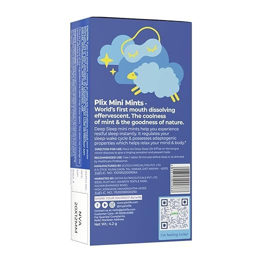 The Plant Fix Plix Melatonin Tablet Deep Sleep Oral Dissolving Mini Mints Effervescent Supporting Restful Sleep