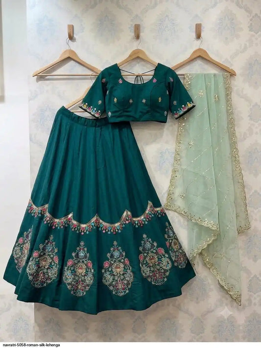 NAVRATRI 5058 ROMAN SILK LEHENGA SIZE L
